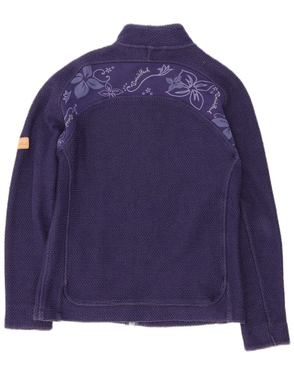 Weird Fish Veste de survêtement pour femme UK 14 Large Blue Floral Sports