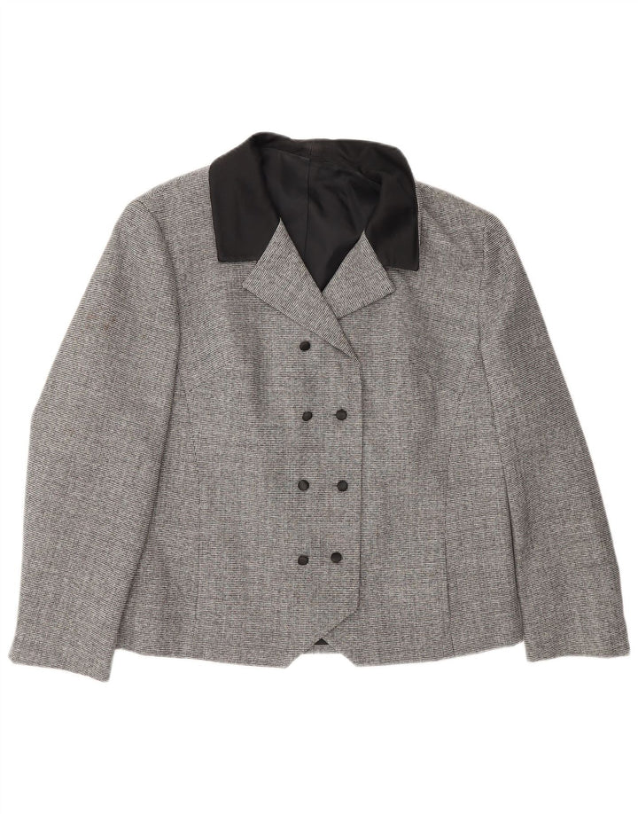 Erle ZF Veste blazer double boutonnage pour femme UK 16 Grand pied-de-poule gris