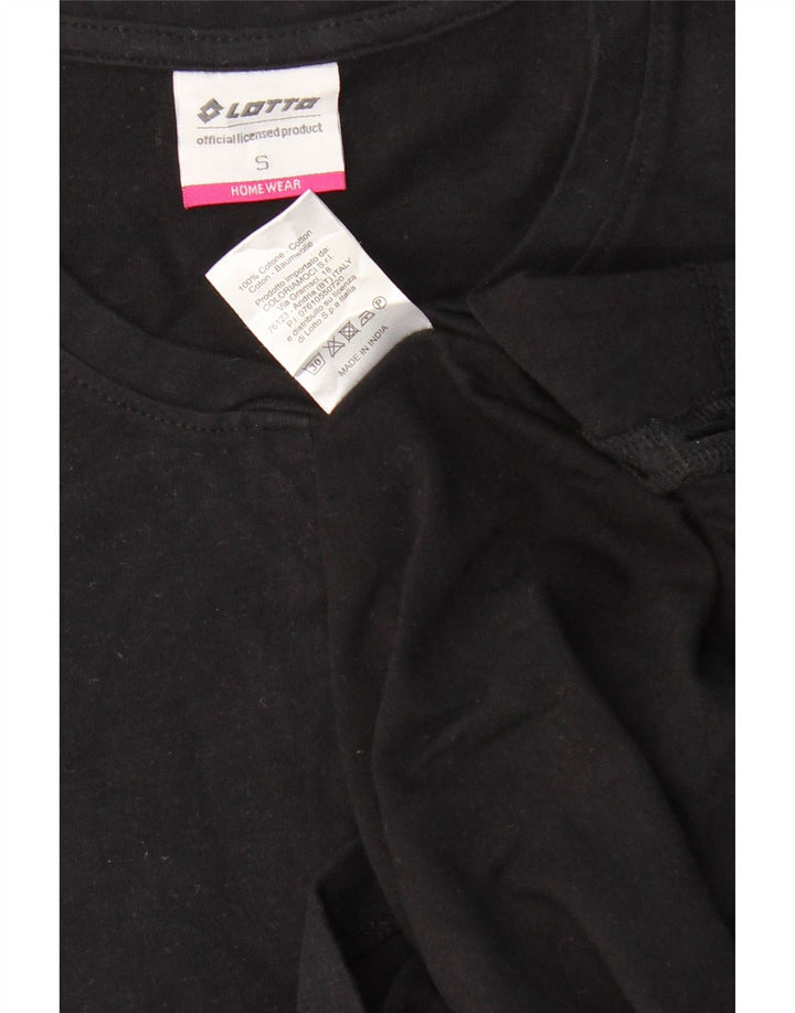 Lotto Haut à manches longues pour femme UK 10 Small Noir Coton