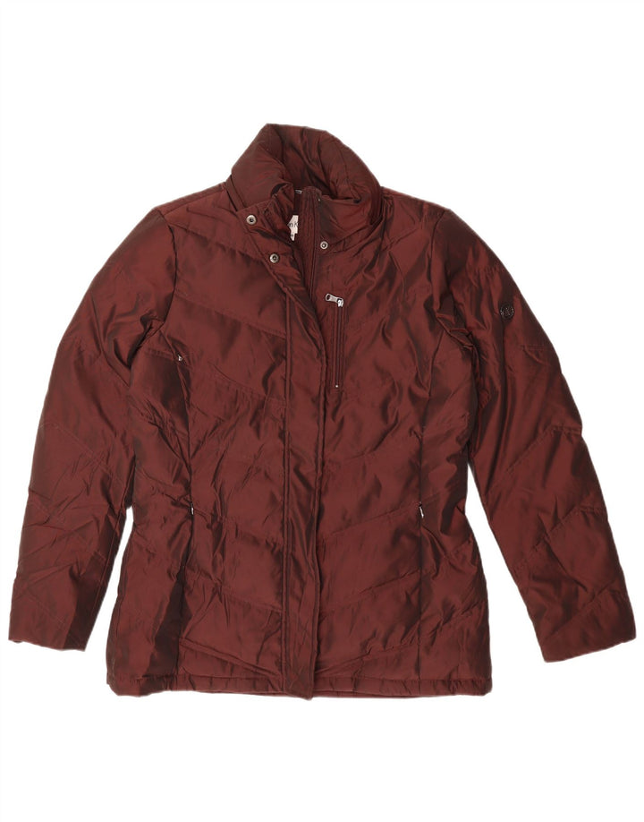 CALVIN KLEIN Veste matelassée pour femme UK 14 Medium Maroon Polyester