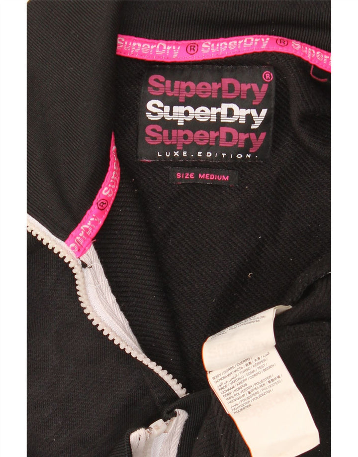 SUPERDRY Veste de survêtement pour femme UK 14 Medium Black Colourblock