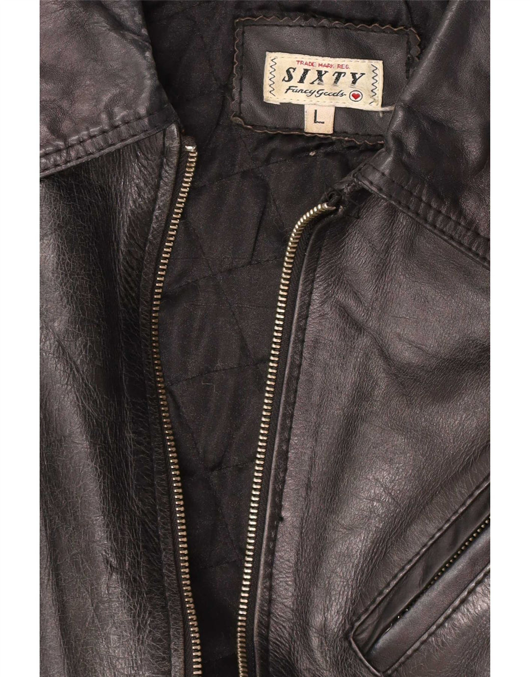 Sixty Veste en cuir pour femme UK 14 Large Noir