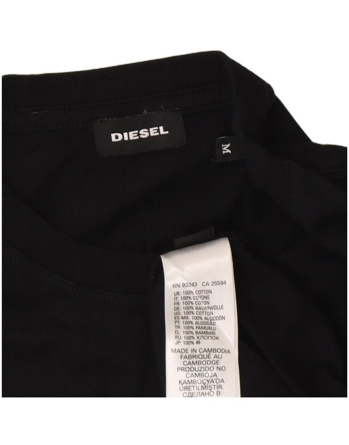 Diesel T-Shirt Graphique Homme Noir Moyen Coton