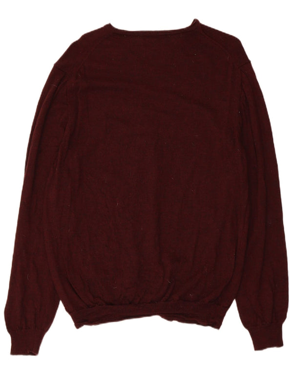 Marks & Spencer Pull coupe ajustée à col en V pour homme XL en laine mérinos marron