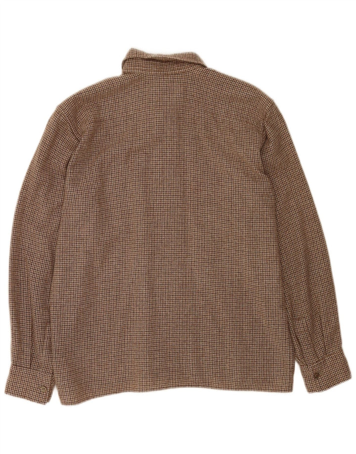 Chemise en flanelle homme Vintage pied de poule marron moyen