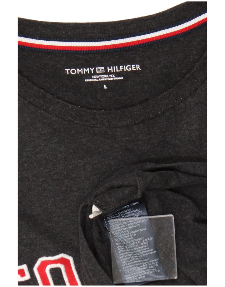 Tommy Hilfiger Haut graphique à manches longues pour hommes Grand coton noir