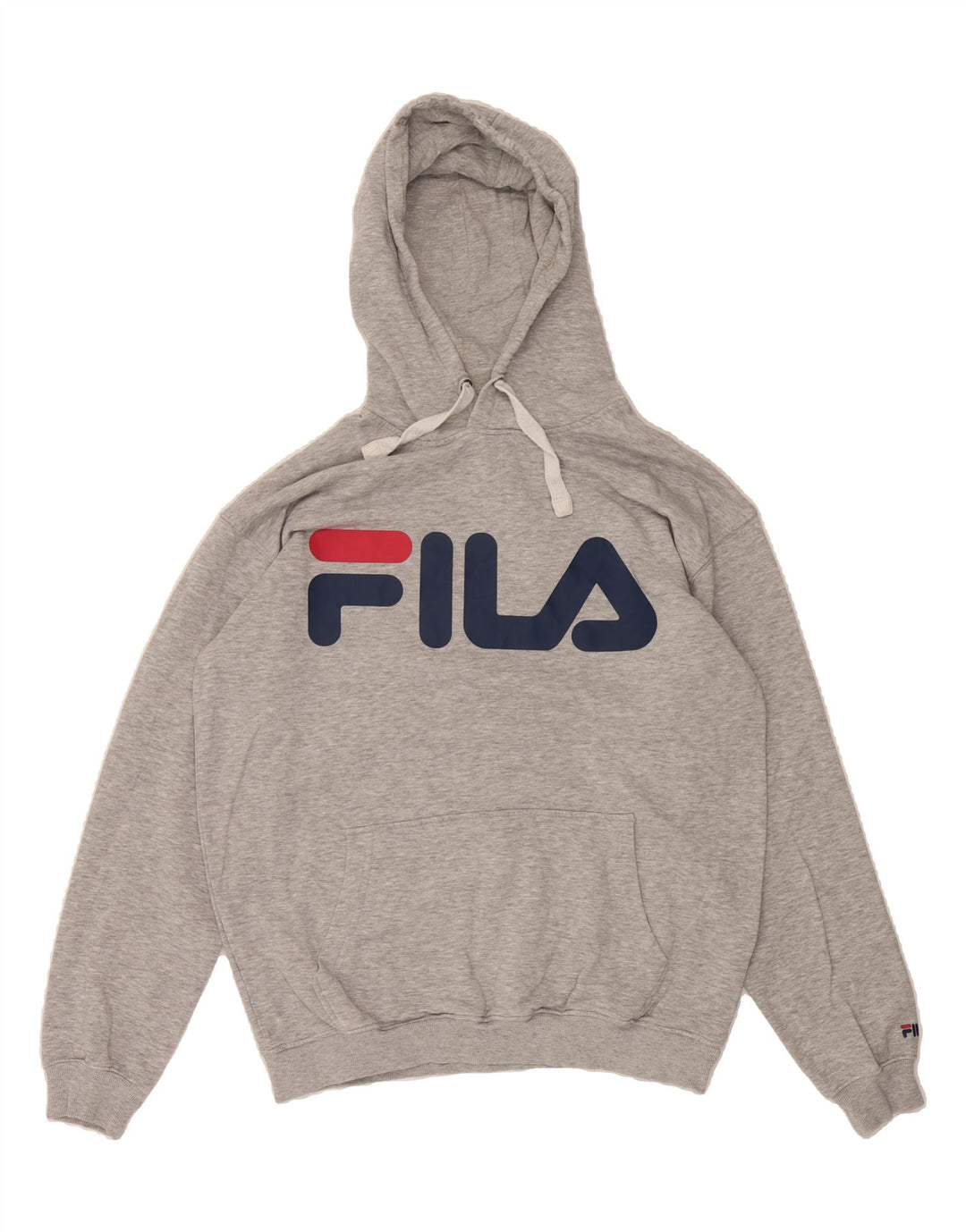 FILA Mens Graphic Hoodie Jumper Medium Grey Cotton Vintage Fila and Second-Hand Fila from Messina Hembry 