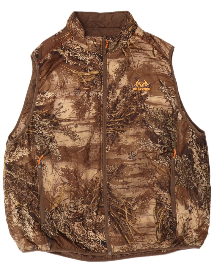 REALTREE Gilet Réversible Homme IT 54/56 3XL Marron Camouflage Polyester