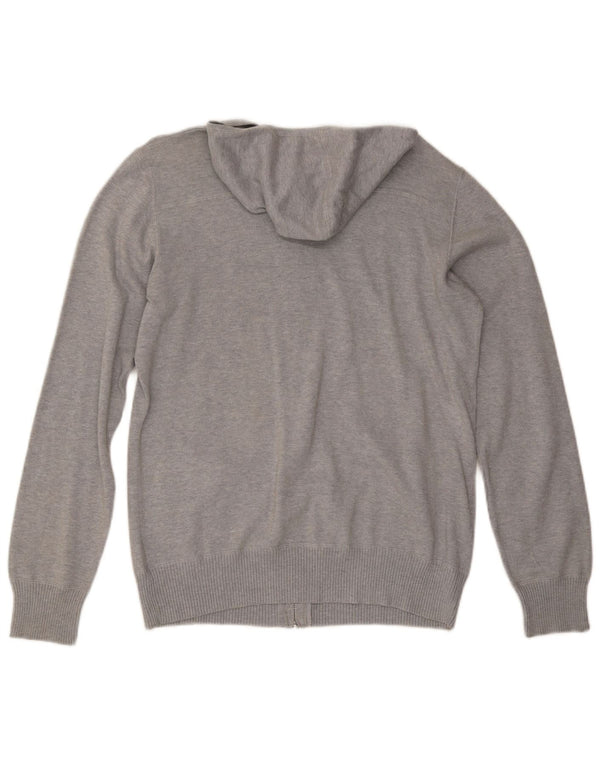 GAS Womens Hooded Cardigan Sweater UK 20 2XL Grey Cotton