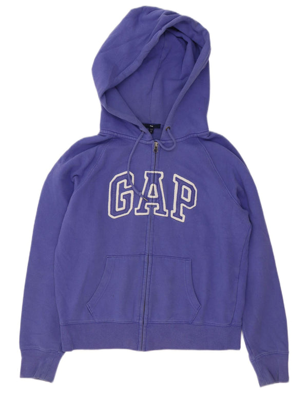 Gap Pull à capuche zippé graphique pour femme UK 16 Grand coton violet