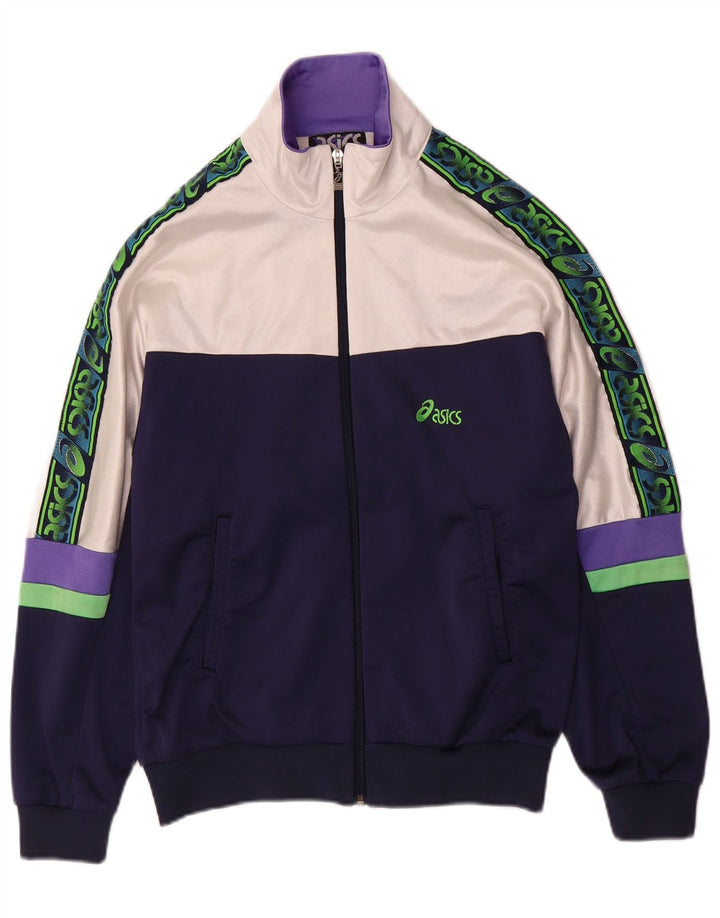 Asics Survêtement Complet Femme IT 46 Large Bleu Marine Colourblock Polyamide