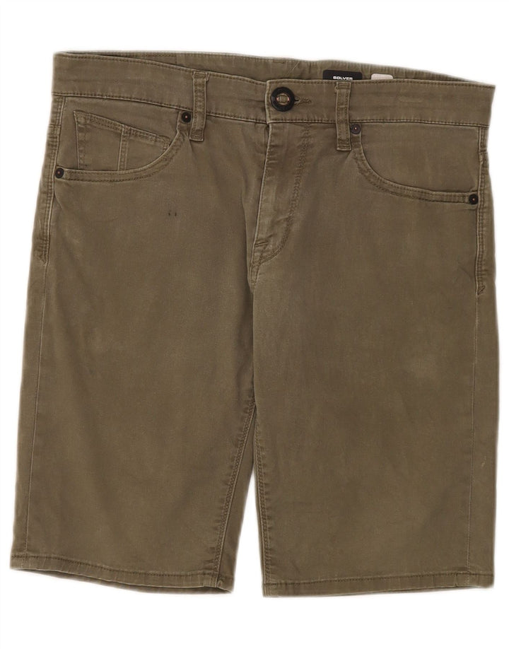 Volcom Short en jean Solver W30 Homme Kaki Moyen Coton