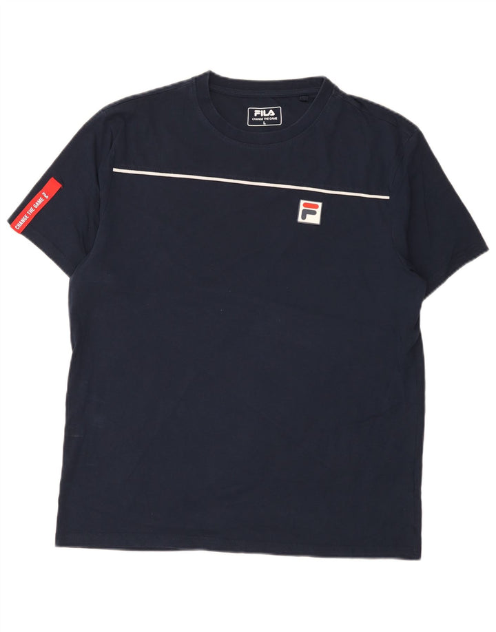 FILA T-Shirt Homme Haut Large Bleu Marine Coton