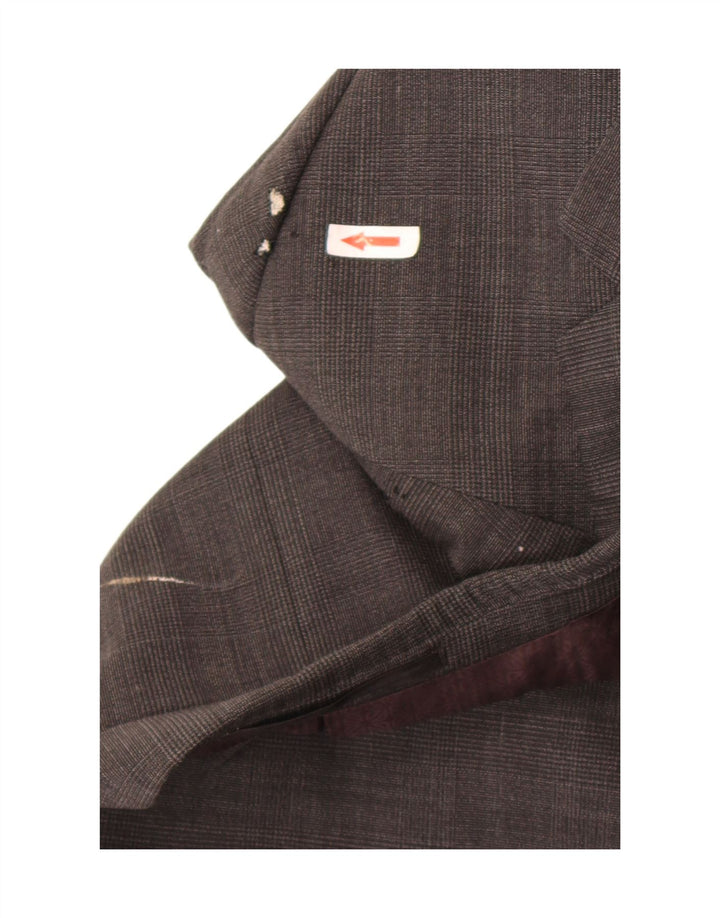 Marks & Spencer Veste blazer à 2 boutons pour homme UK 46 XL en laine à carreaux gris