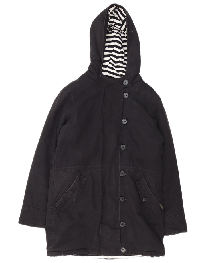Billabong Parka à capuche pour femme UK 14 en coton noir moyen