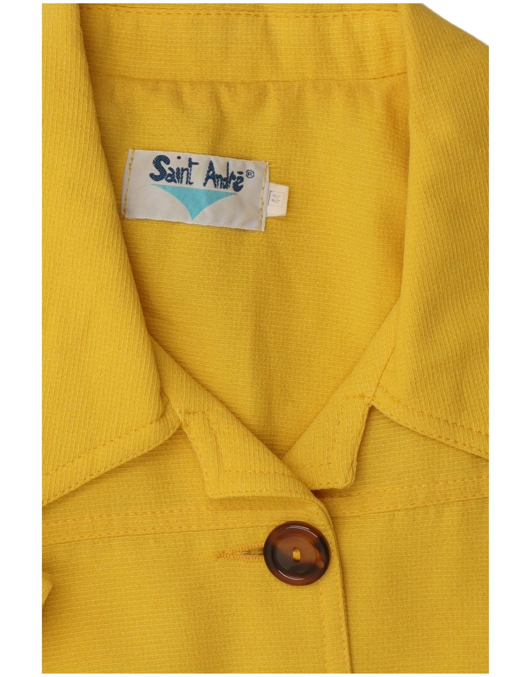 VINTAGE Veste blazer à manches courtes pour femme à 5 boutons IT 44 Jaune moyen