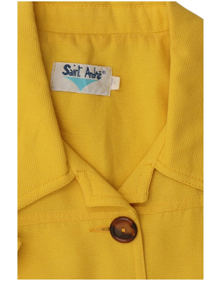VINTAGE Veste blazer à manches courtes pour femme à 5 boutons IT 44 Jaune moyen