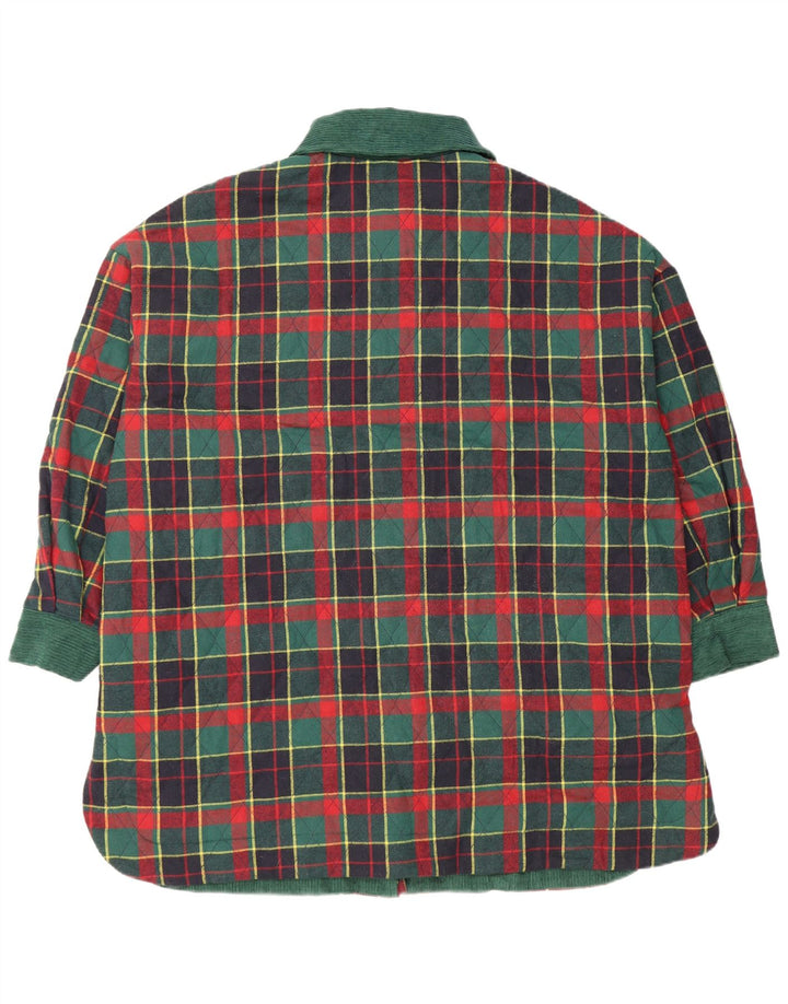 Tu Clothing Veste matelassée pour femme Taille unique Vert à carreaux Polyester