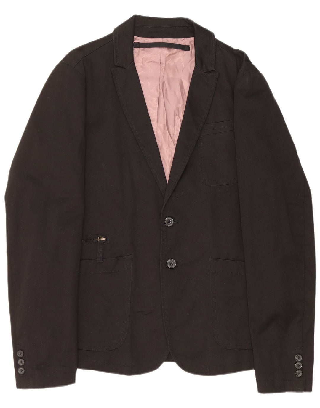 Diesel Veste Blazer 2 Boutons Homme UK 40 Grand Coton Noir