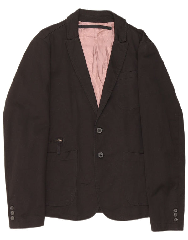 Diesel Veste Blazer 2 Boutons Homme UK 40 Grand Coton Noir