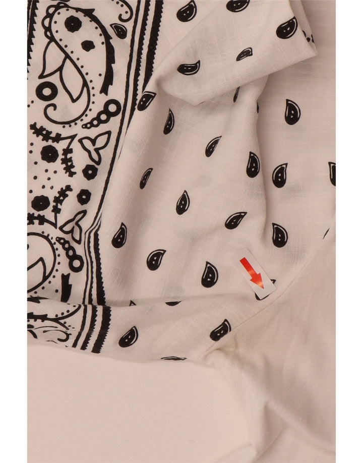 ZARA Womens Blouse Top UK 14 Moyen Blanc Paisley