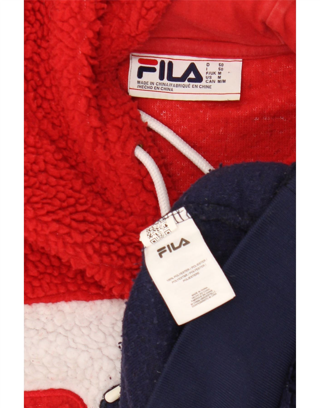 FILA Pull Polaire à Capuche Graphique Homme Multicolore Colorblock