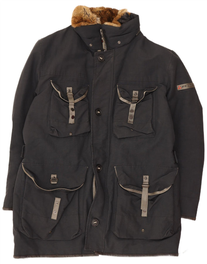 PEUTEREY Veste Parka Homme UK 42 XL Bleu Marine Polyamide