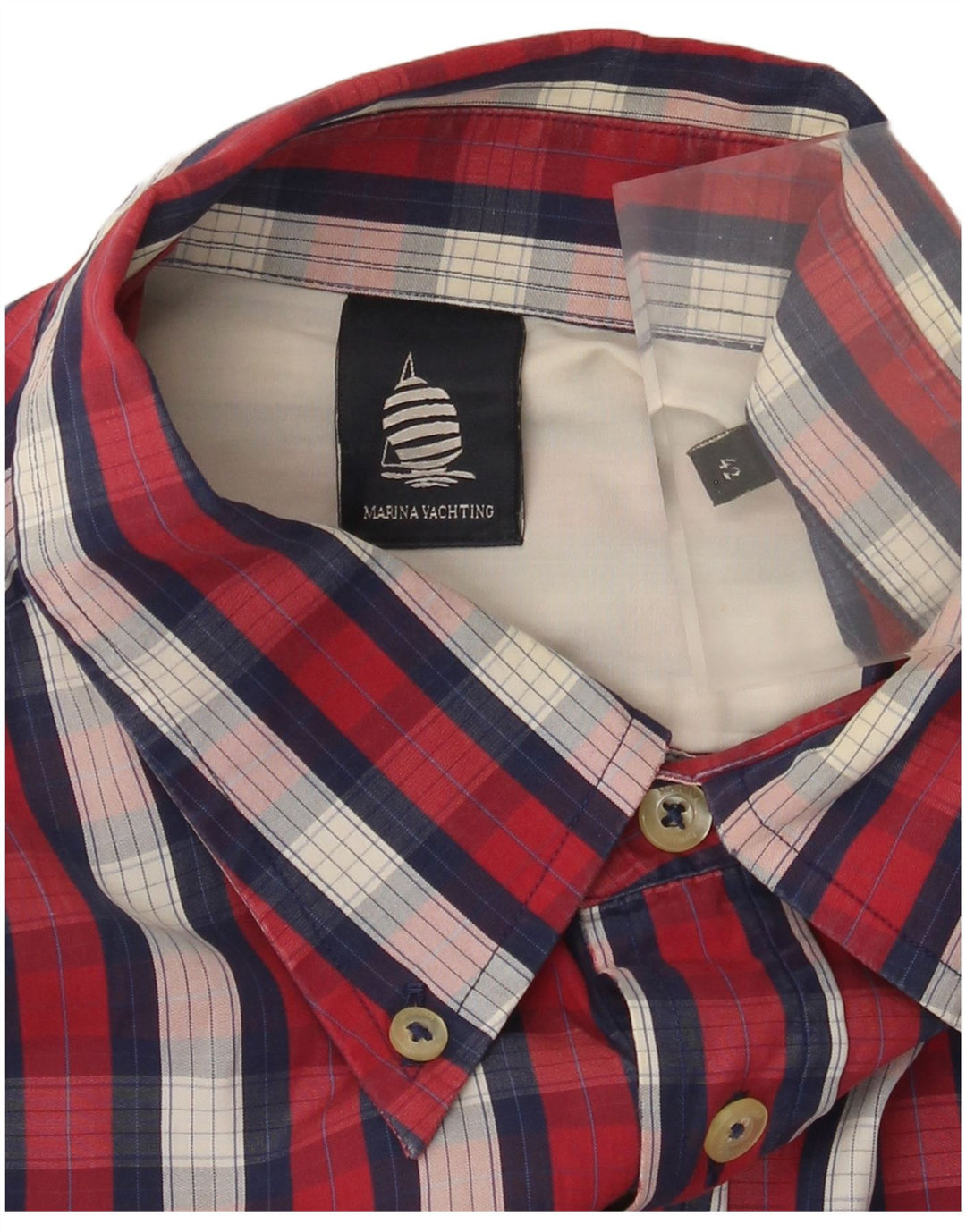 Marina Yachting Chemise Homme Taille 42 Grand Carreau Rouge