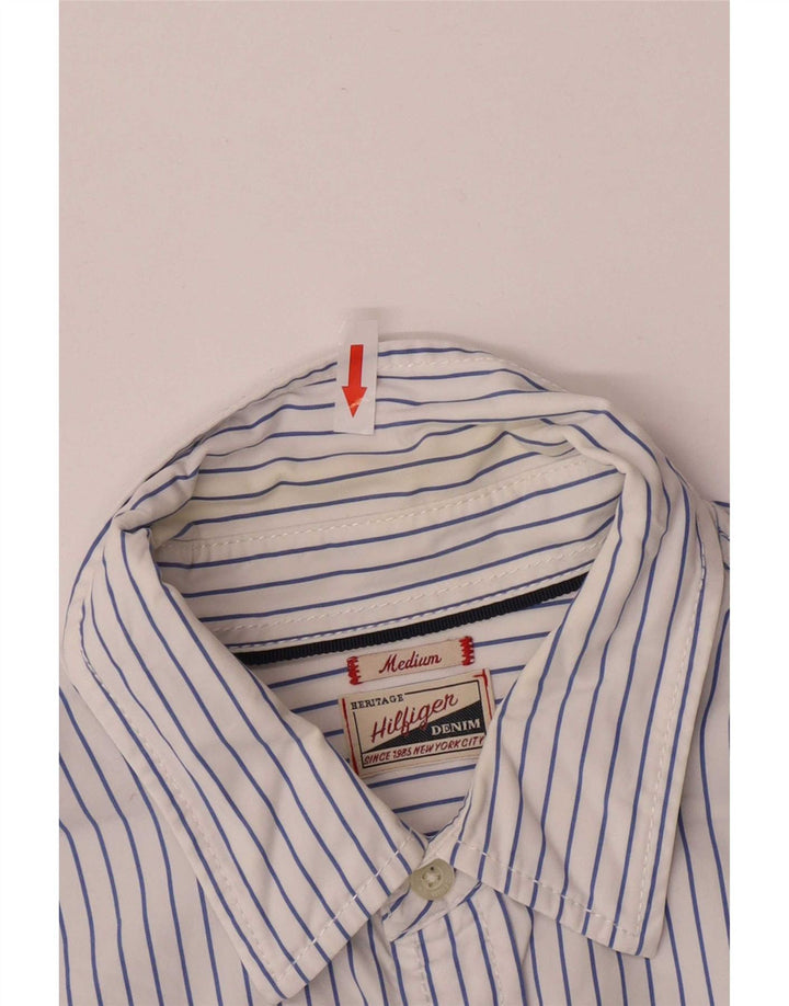 Tommy Hilfiger Chemise Regular Fit Homme Bleu Moyen Rayé Coton