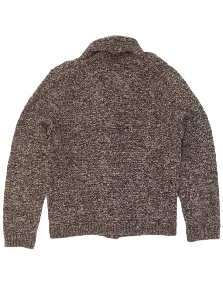 Trussardi Pull Cardigan XL Gris Viscose Moucheté Homme