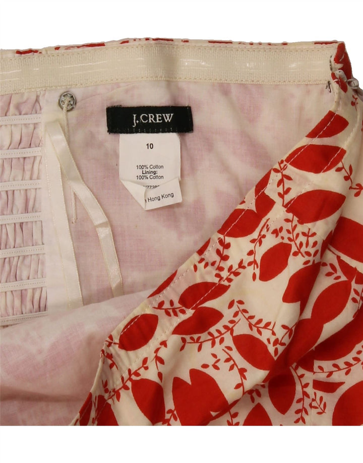 J. CREW Womens Abstract Pattern Strapless Dress US 10 Large Red Cotton Vintage J. Crew and Second-Hand J. Crew from Messina Hembry 