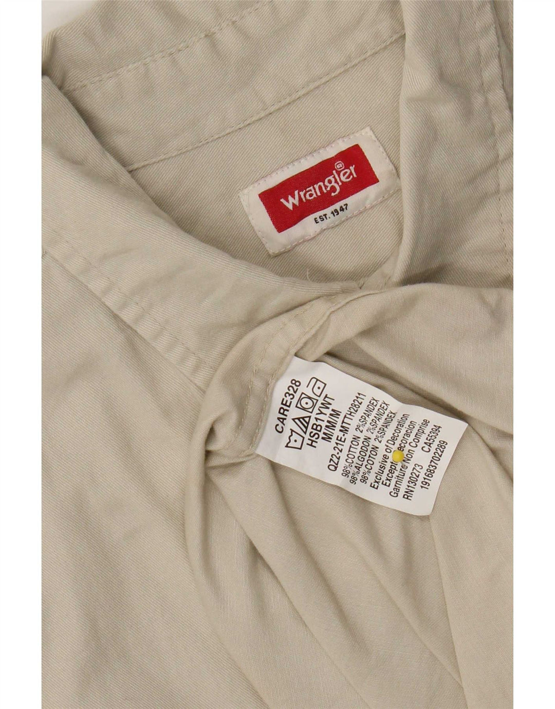 Wrangler Chemise Sans Manches Homme Coton Beige Moyen