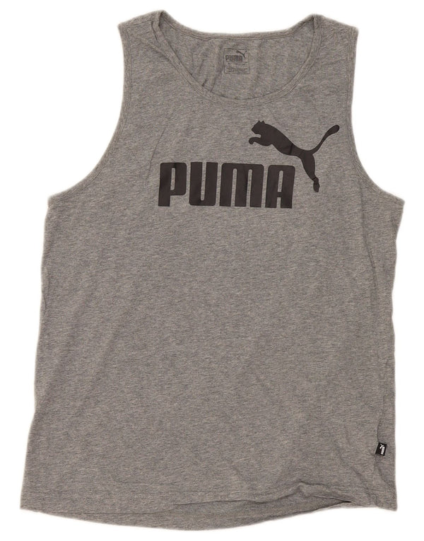 Puma Débardeur Graphic Homme Gris Large Coton