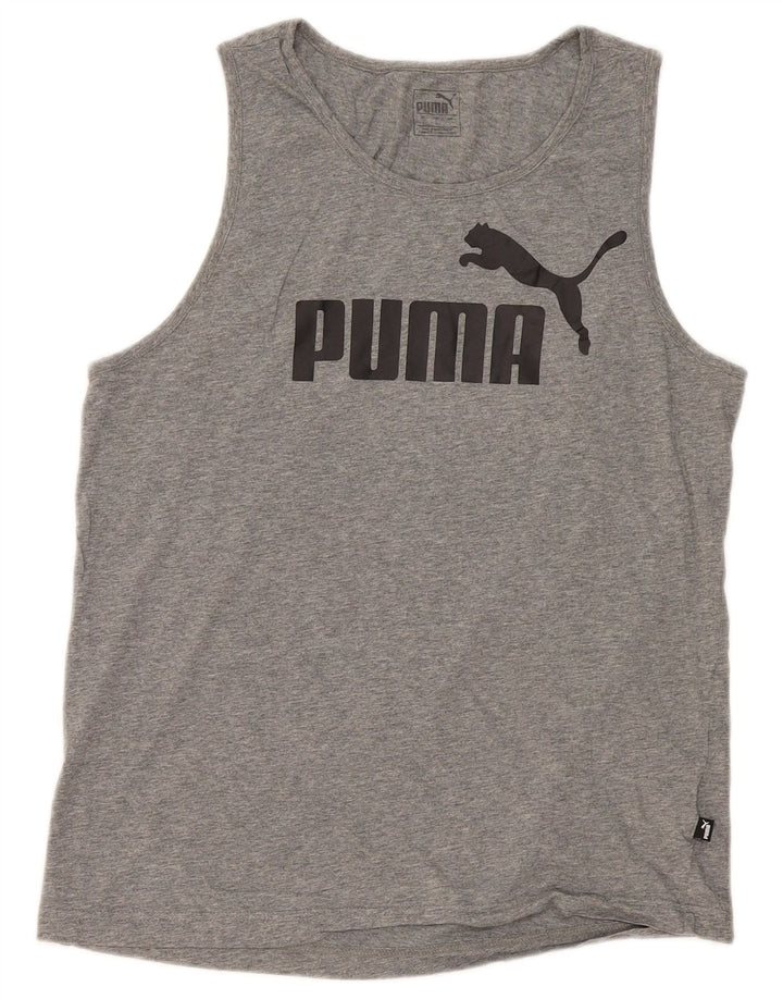 Puma Débardeur Graphic Homme Gris Large Coton