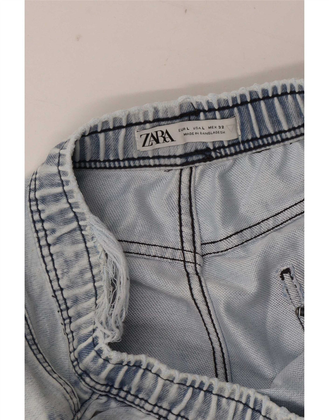 Zara Femme Short En Jean Large W32 Bleu