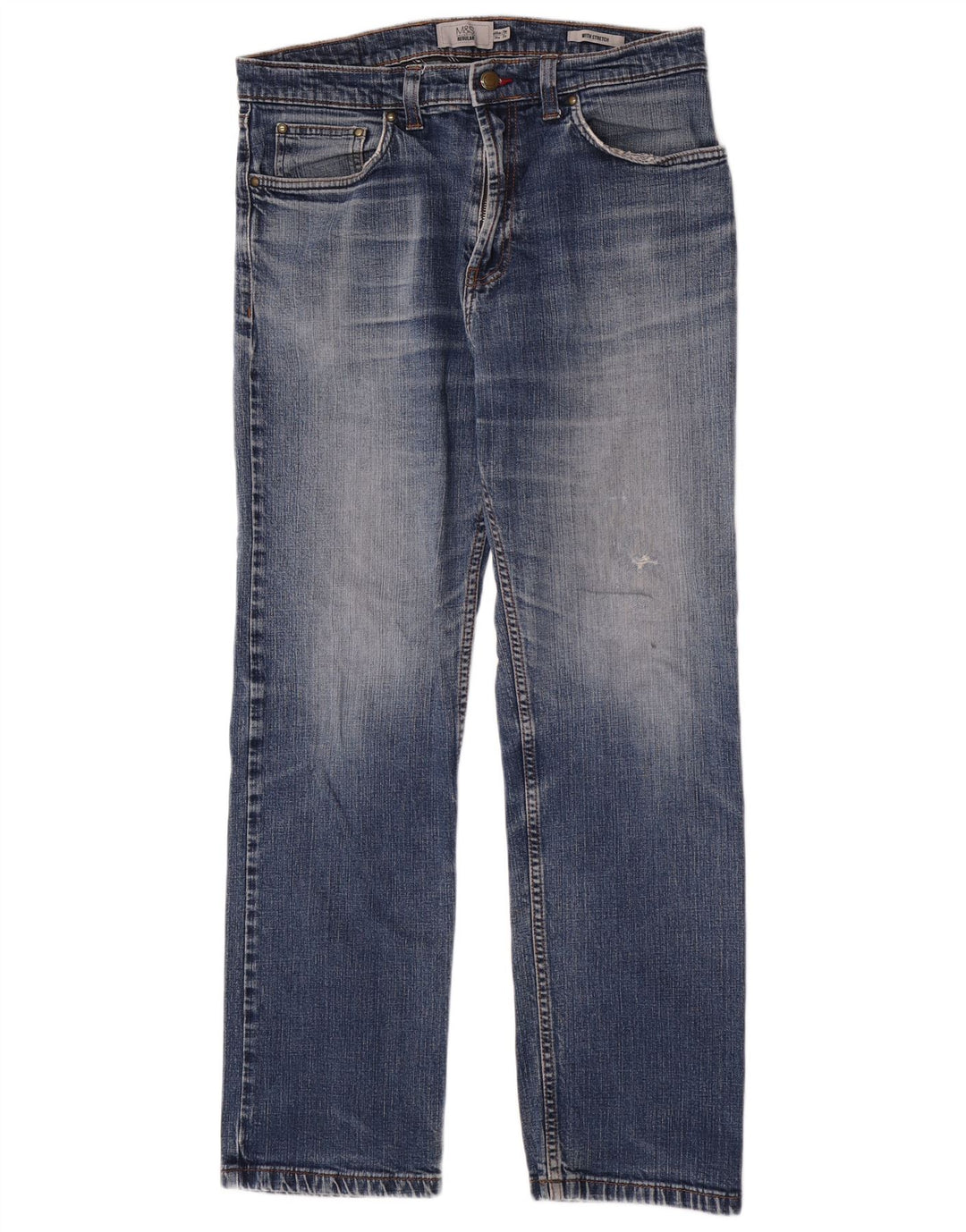 Marks & Spencer Jean droit régulier pour homme W34 L29 bleu coton