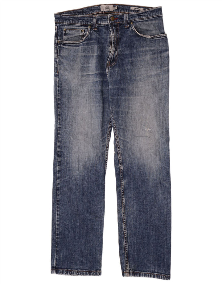 Marks & Spencer Jean droit régulier pour homme W34 L29 bleu coton