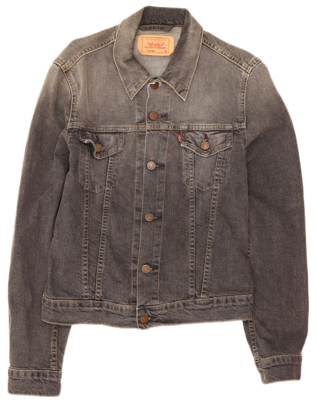 Levi's Veste en Jean Homme UK 38 Gris Moyen Coton