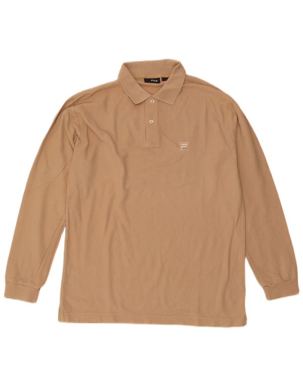 Fila Polo à manches longues homme grand coton beige