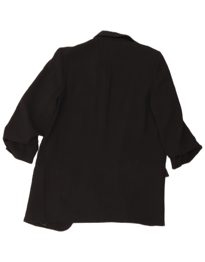 Zara Veste blazer ouverte à manches 3/4 pour femme UK 10 Small Noir Polyester