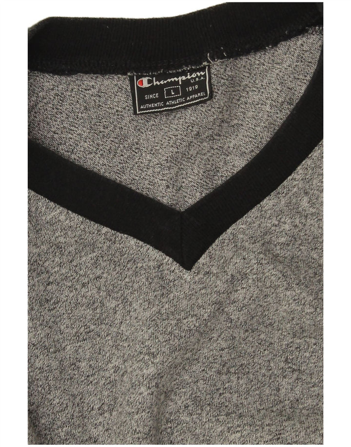 Champion T-Shirt Homme Haut Large Gris Colorblock