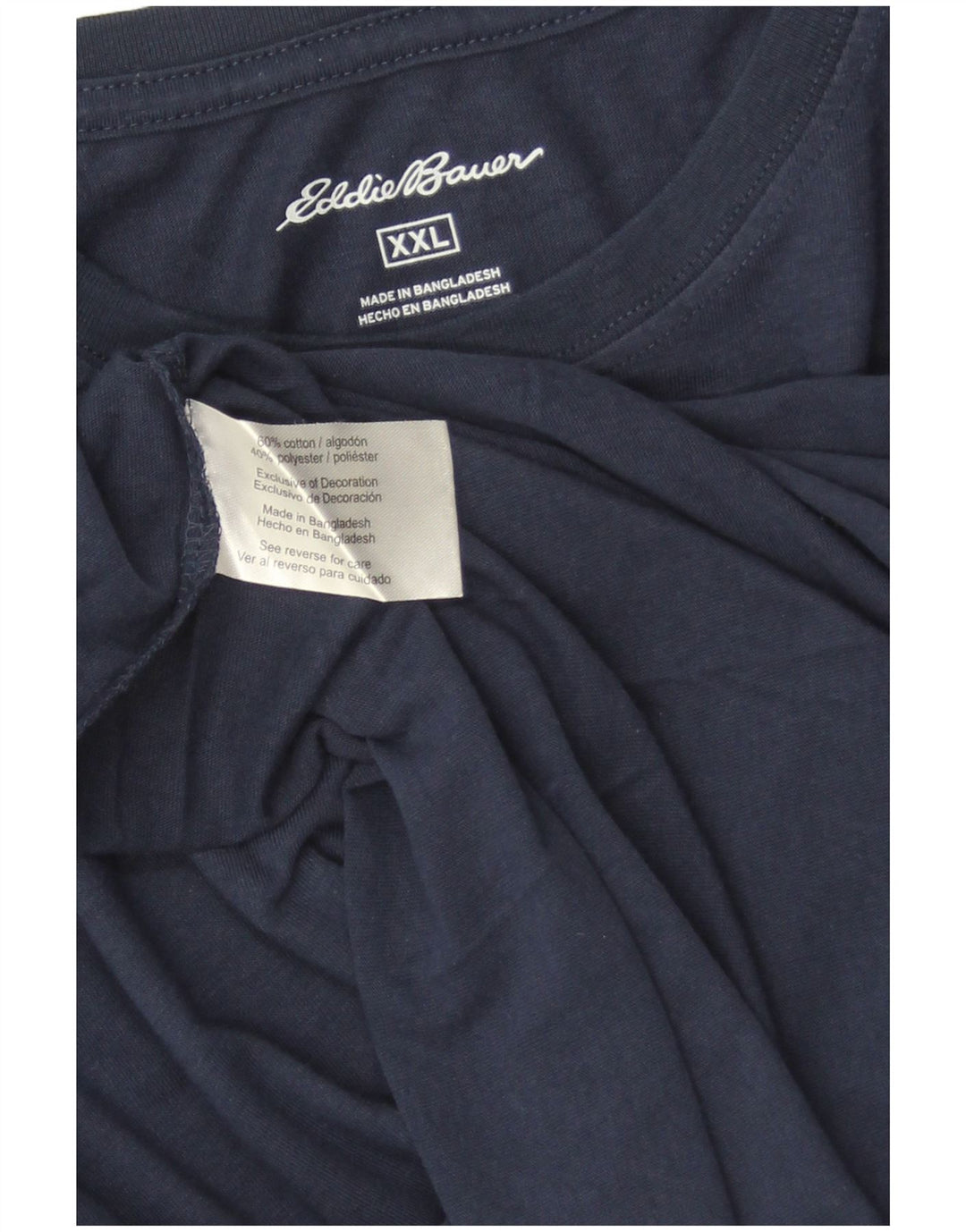 Eddie Bauer T-Shirt Homme Top 2XL Bleu Marine Coton