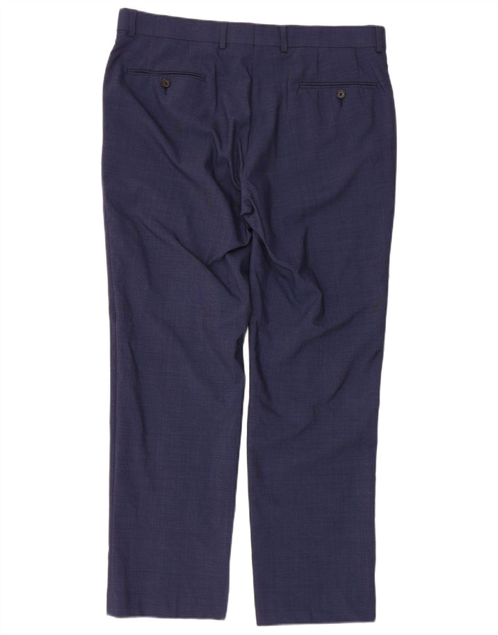 RALPH LAUREN Pantalon de Costume Droit Homme W34 L30 Bleu Marine Laine