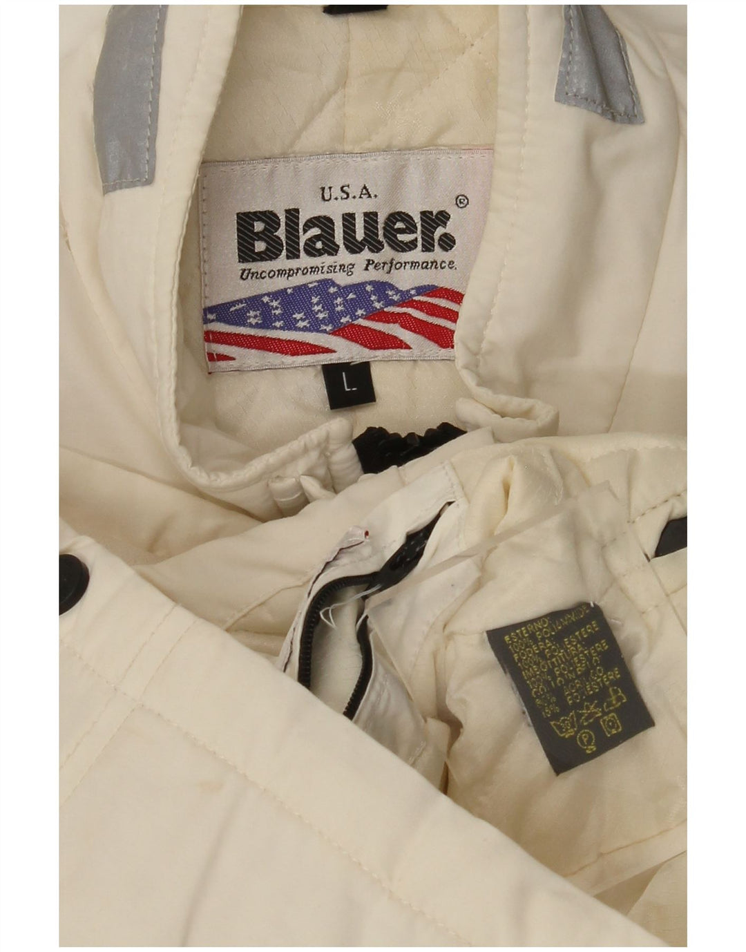 BLAUER Veste Militaire Femme UK 14 Large Off White Polyamide