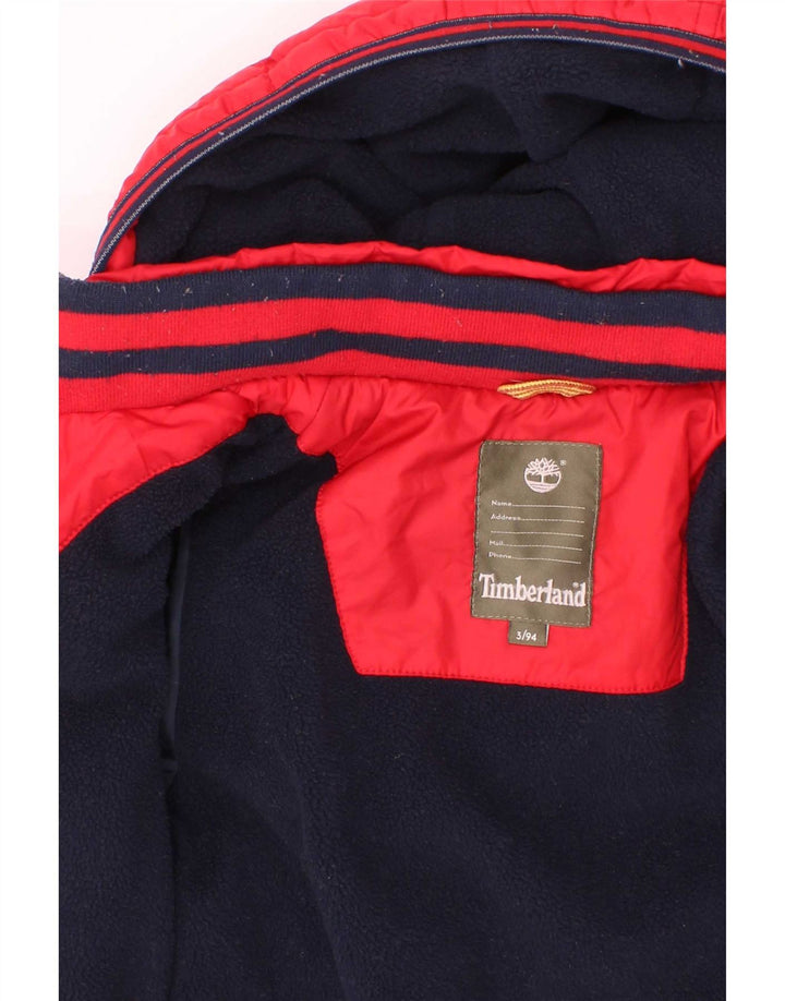 Timberland Veste matelassée à capuche garçon 2-3 ans rouge polyester