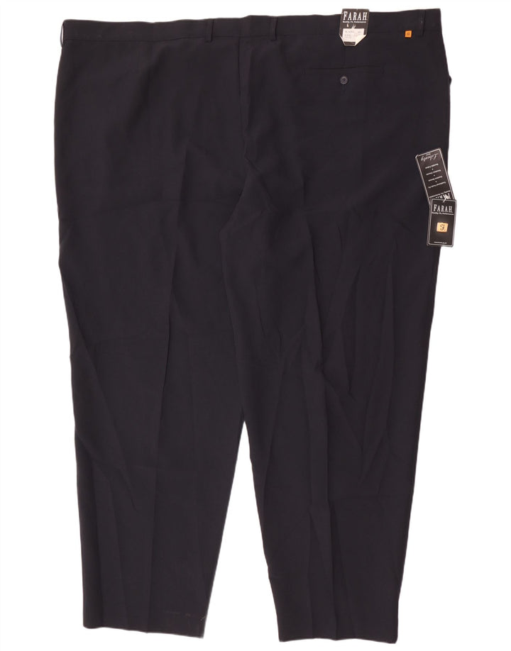 Farah Pantalon décontracté droit pour homme W60 L33 Bleu marine Polyester