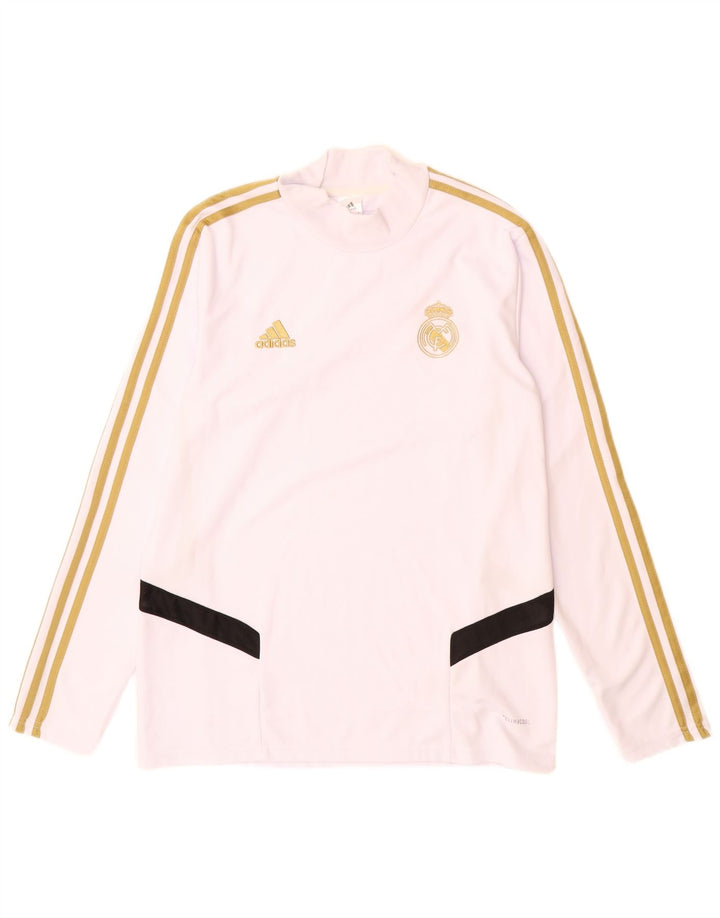 Adidas Hommes Real Madrid Haut Manches Longues XL Blanc Polyester