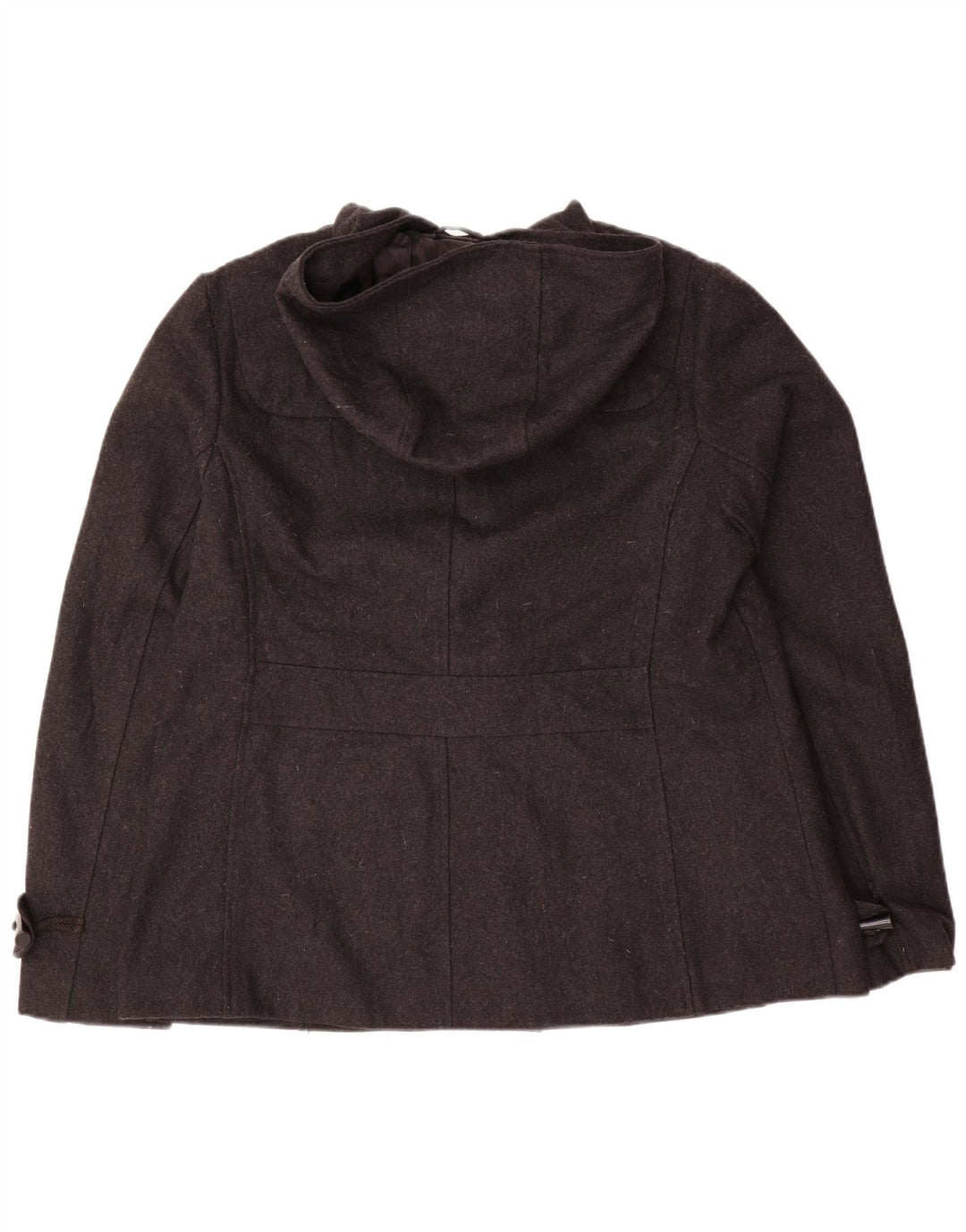 VINTAGE Veste Duffle à capuche femme UK 16 Grande laine grise