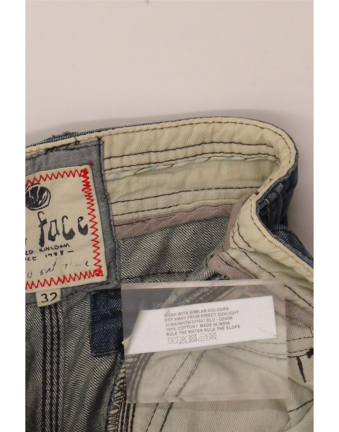 FAT FACE Short Cargo en Jean W32 Homme Bleu Moyen Coton