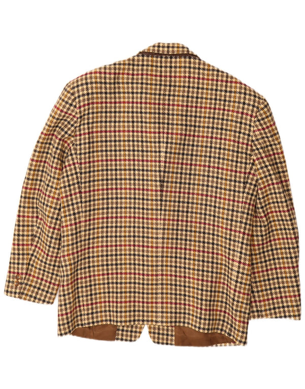 BYBLOS Veste Blazer 2 Boutons Homme IT 52 XL Beige Pied-de-Poule Laine